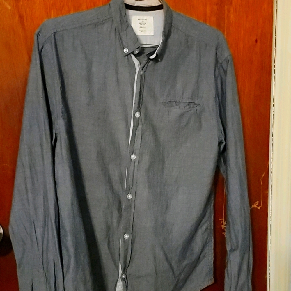 Grey button down